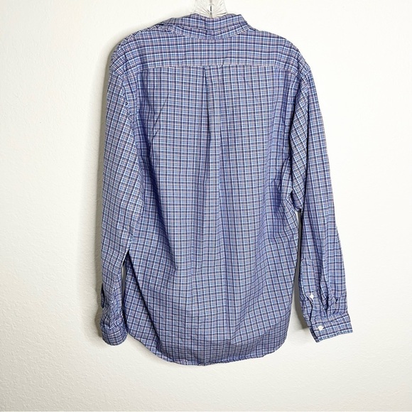 Polo Ralph Lauren Shirt Mens Large Plaid Blue Pink Button Up Long Sleeve G - Picture 5 of 7